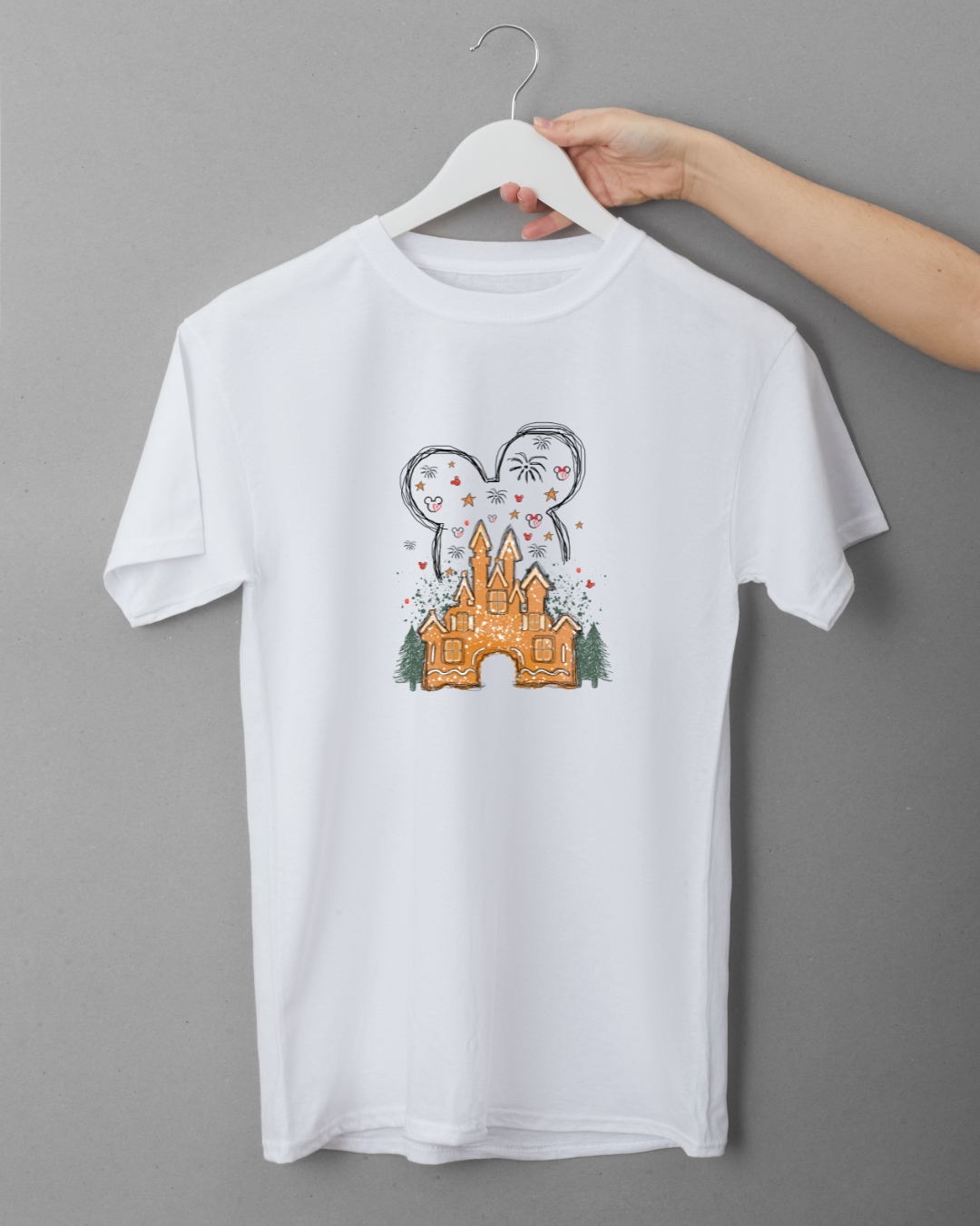 Christmas - Ears and Gingerbread Castle Inspired Logo T-Shirt