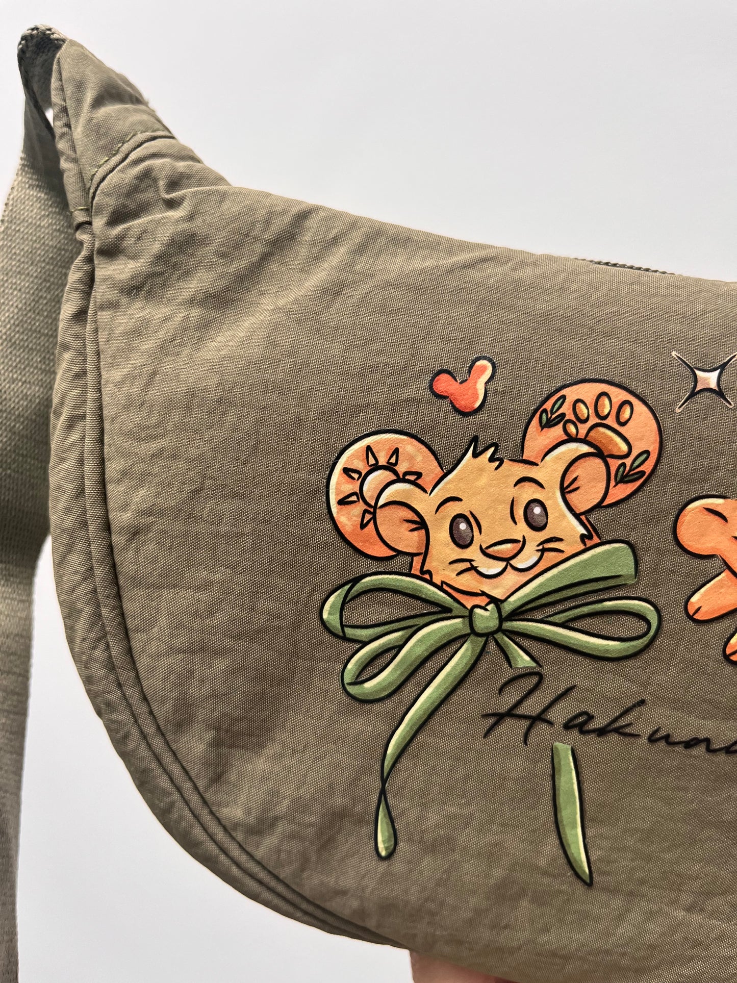 Magically inspired Olive Green Lion hat padded bag