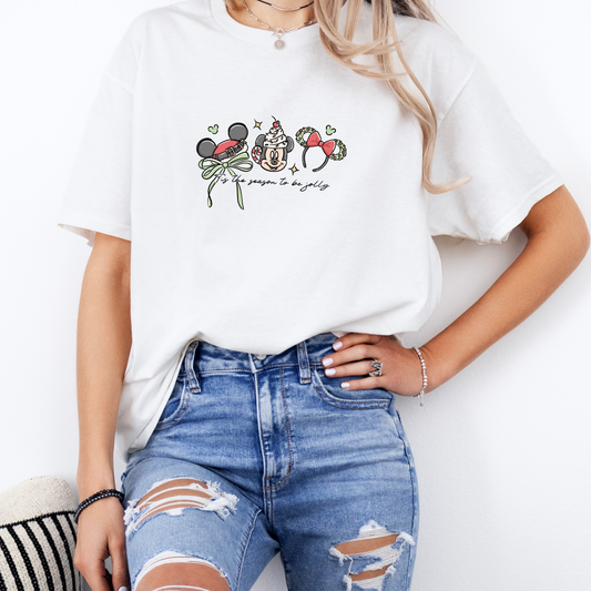 Inspired Magical Christmas Ear logo - Tis the season tshirt