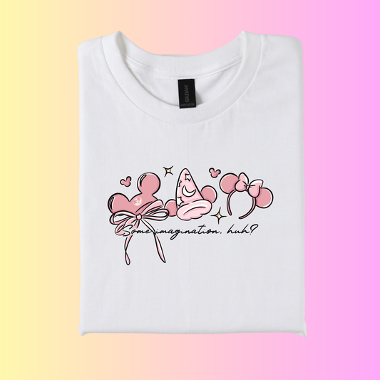 Inspired Magical Pink Imagination hat ear Logo T-Shirt.