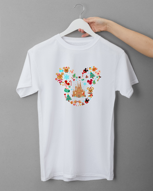 Christmas Ears, Castle and Snacks Inspired Logo T-Shirt