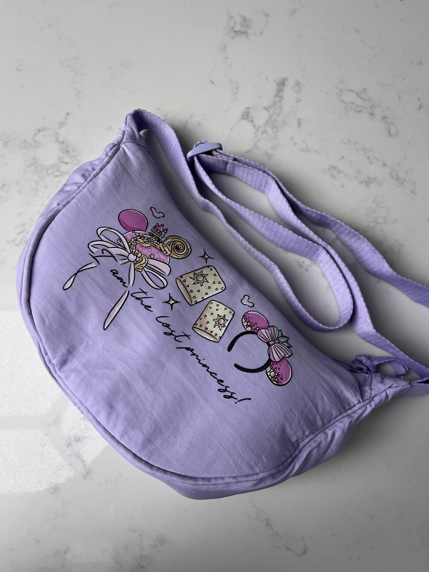 Magically inspired lost princess lilac padded bag