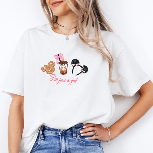 Magically Inspired Just a Girl Snack Logo T Shirt