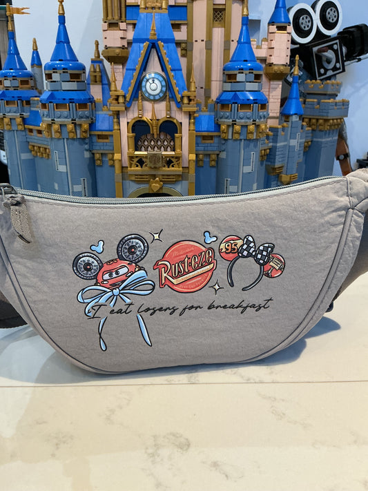 Magically inspired racing car grey padded bag