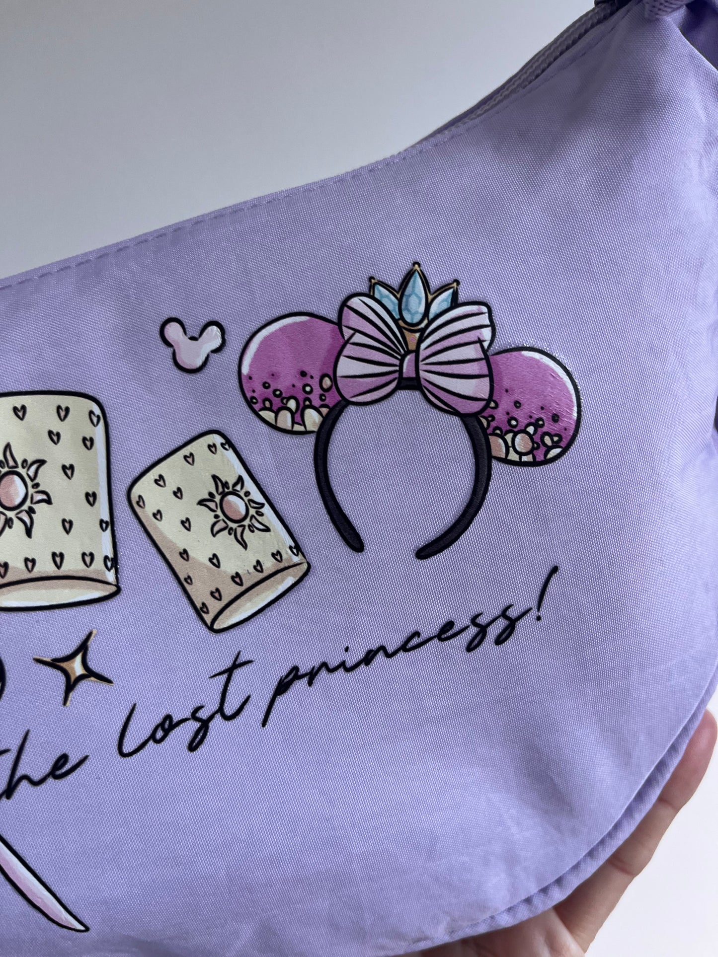 Magically inspired lost princess lilac padded bag