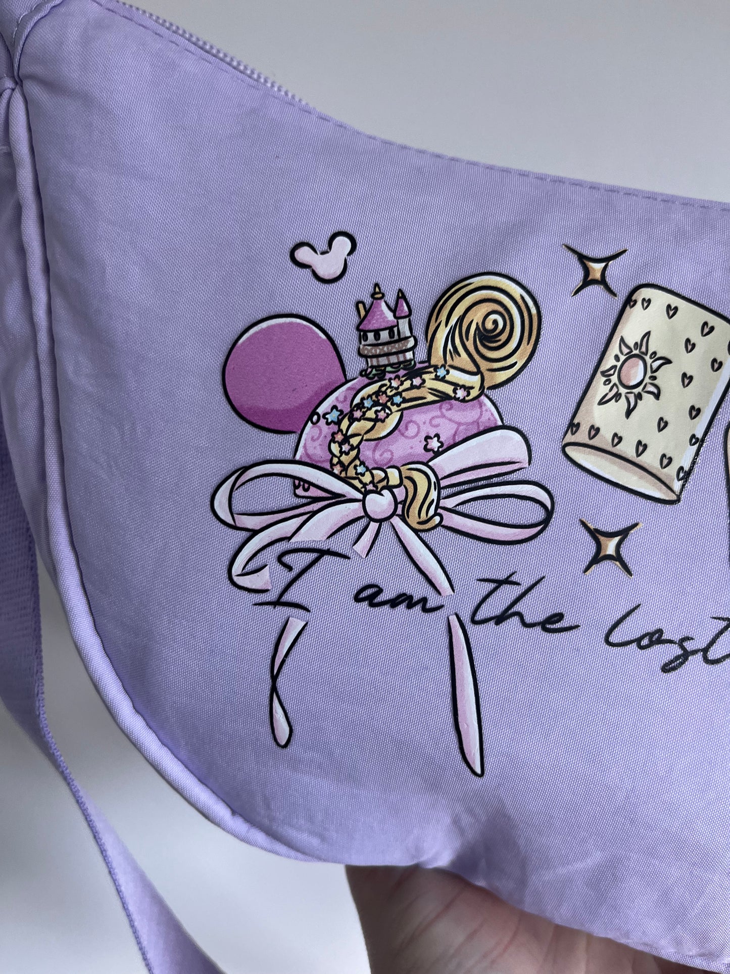 Magically inspired lost princess lilac padded bag