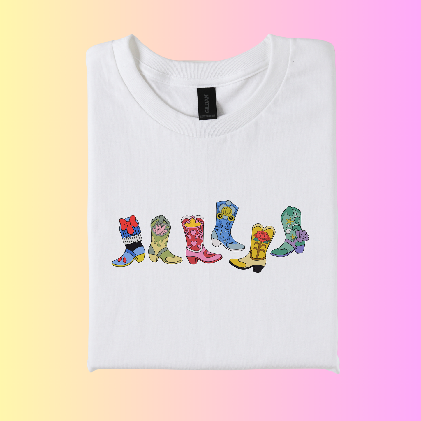 Magical Inspired Princess Cowboy boots Logo T-Shirt