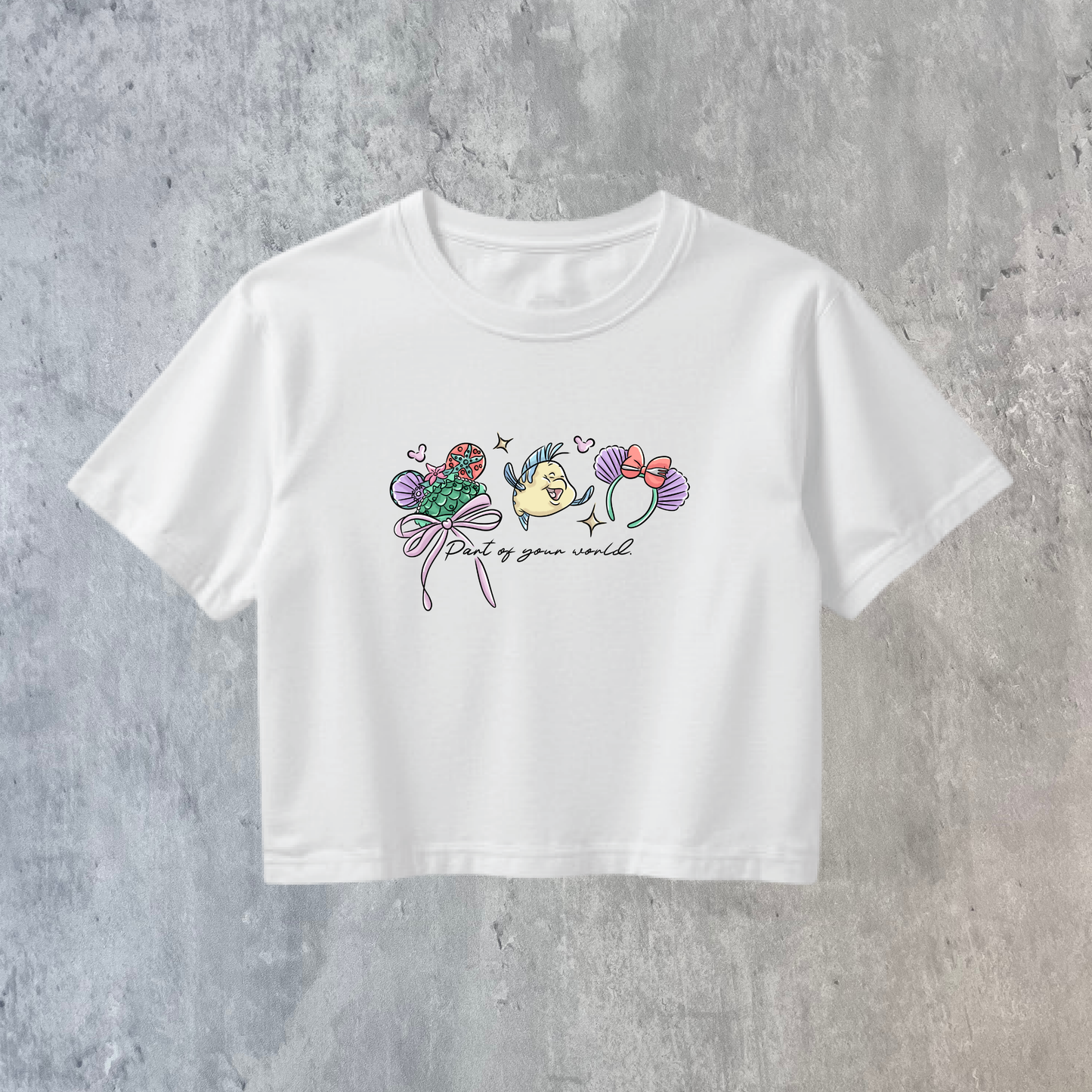 Magically Inspired Mermaid princess  Logo cropped T Shirt