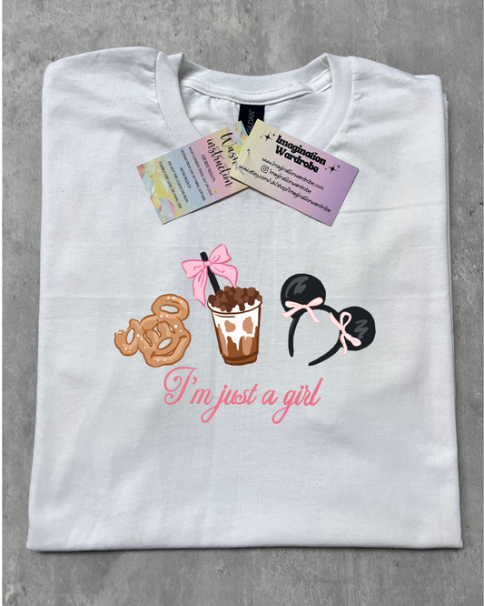 Magically Inspired Just a Girl Snack Logo T Shirt