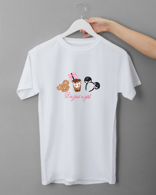 Magically Inspired Just a Girl Snack Logo T Shirt